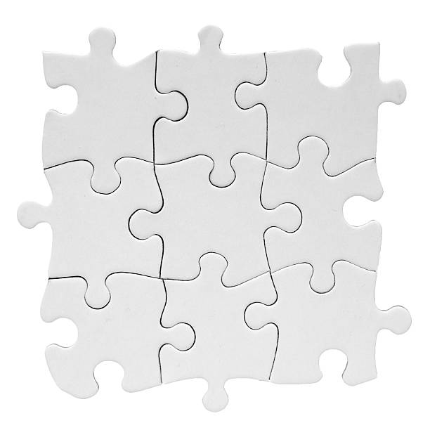 Blank Puzzle Nine Pieces Stock Photo - Download Image Now - Number 9,  Puzzle, Part Of - iStock