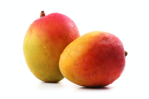 mangoes against white background for your healthy designs