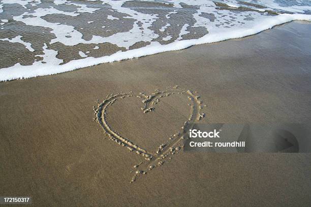 Heart In The Sand Stock Photo - Download Image Now - Animal Heart, Animal Internal Organ, Beach