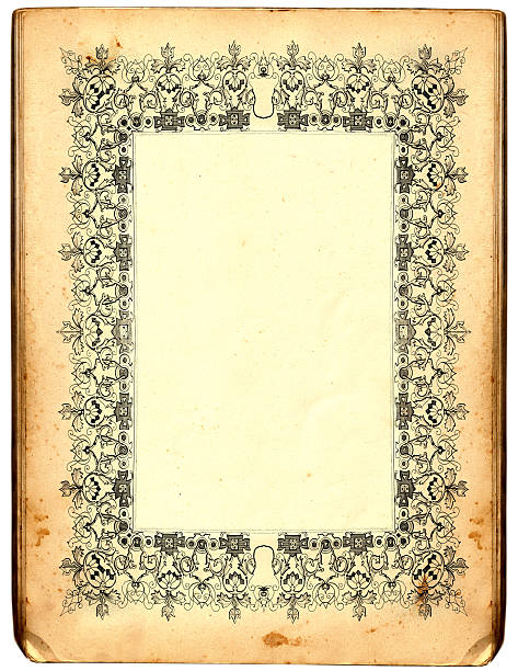 앤틱형 프페임 - scroll old parchment photograph stock illustrations