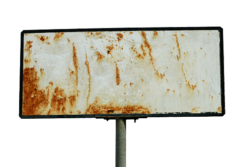 Blank, isolated, metal sign. With PATH