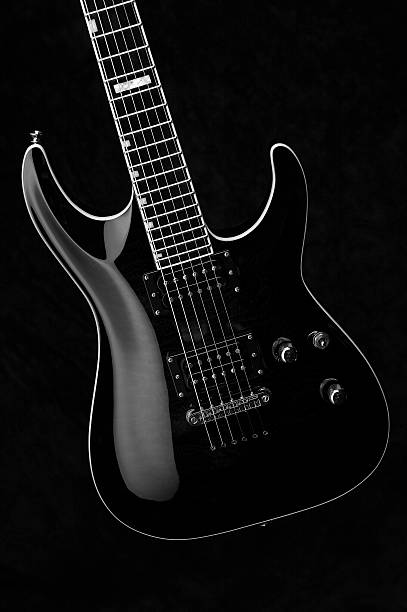 Guitarra elétrica em preto & branco - fotografia de stock