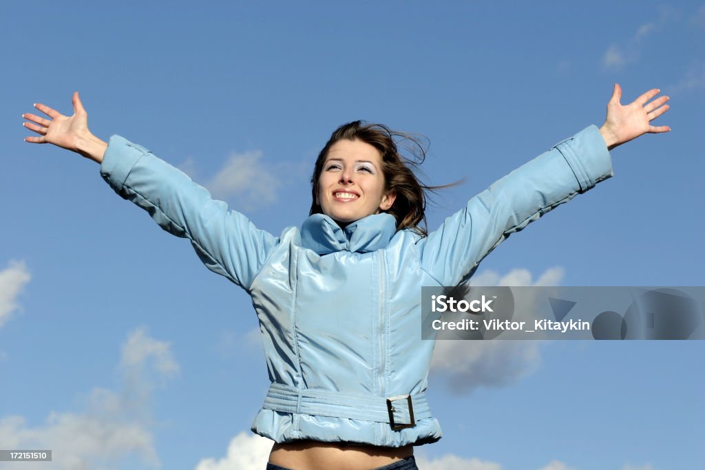 Freedom "A girl holds hands above, feeling like freely on huge heavenly space." Achievement Stock Photo Freedom "A girl holds hands above, feeling like freely on huge heavenly space." Achievement Stock Photo