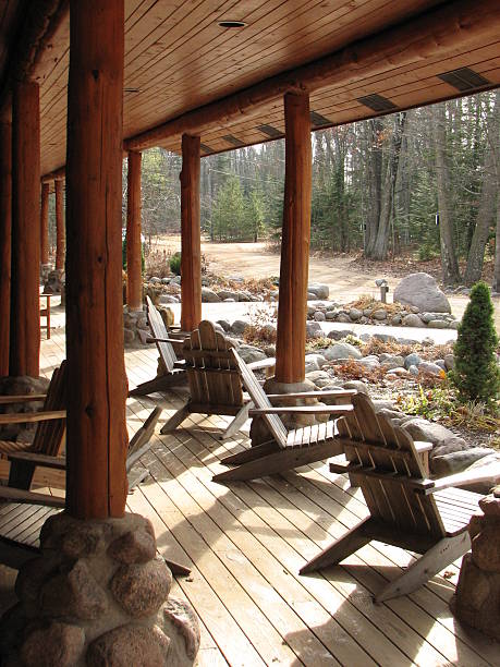 istock Hunting Lodge Deck Adirondack Chairs 172151553