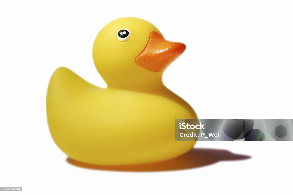 Objet: Canard en plastique avec un Tracé de détourage - Photo de Canard en plastique libre de droits