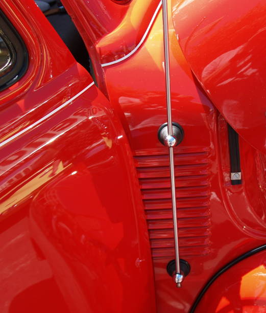 istock Vintage Red Auto Side Door and Antenna 172151791