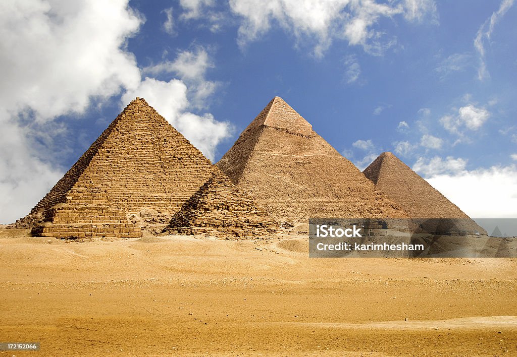 Fantastische Pyramiden von Gizeh - Lizenzfrei Pyramide - Bauwerk Stock-Foto