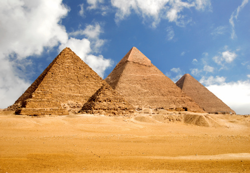 Amazing Scene for Giza Pyramids