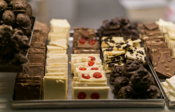 istock Mix of chocolates in shop 1721521631