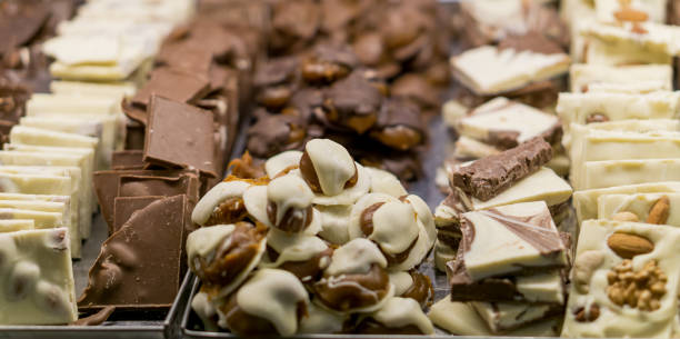 istock Mix of chocolates with dulce de leche, nuts and hazelnut. 1721521635