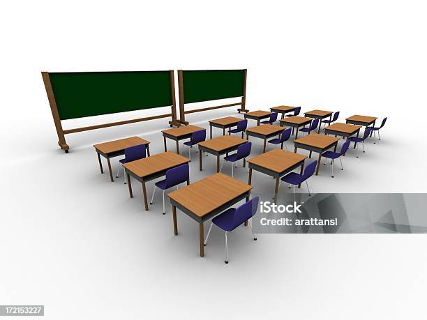 Classroom Series 01 Stock Photo - Download Image Now - Blank, Chair, Chalkboard - Visual Aid