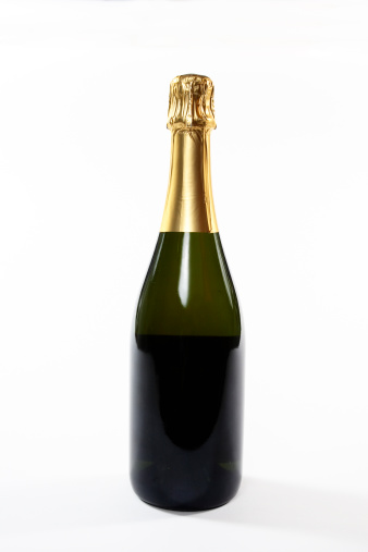 Champagne bottle isolated on White