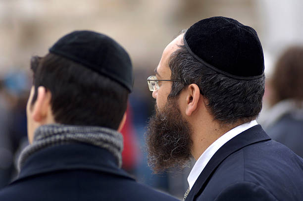 Orthodox jews "Orthodox jews at the wailing wall in Jerusalem, see my other pics:" orthodox judaism photos stock pictures, royalty-free photos & images