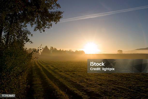 Paisaje De Niebla Sunrise Foto de stock y más banco de imágenes de Aire libre - Aire libre, Azul, Cielo