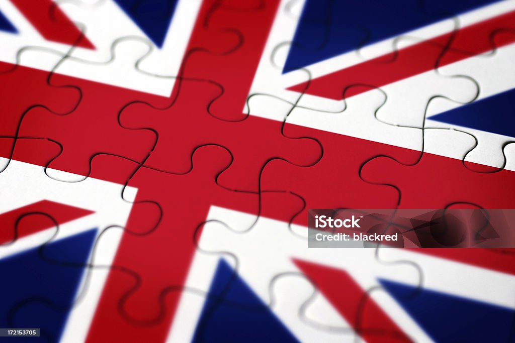Bandeira do Reino Unido quebra-cabeça - Foto de stock de Acabando royalty-free