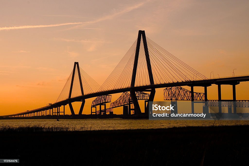 Ponte Arthur Ravenel Jr - Foto de stock de Carolina do Sul royalty-free
