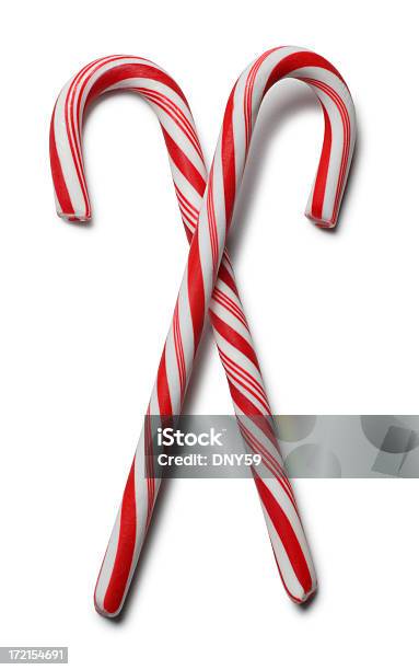 2 つの杖型キャンディー - クリスマスのストックフォトや画像を多数ご用意 - クリスマス, キャンディーケイン, 菓子類