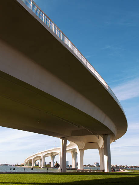 istock Curved Bridge Overpass over the water 172154998