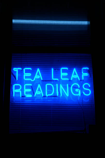 istock Fortune Teller Tea Leaf Readings Sign in Blue Neon 172155098