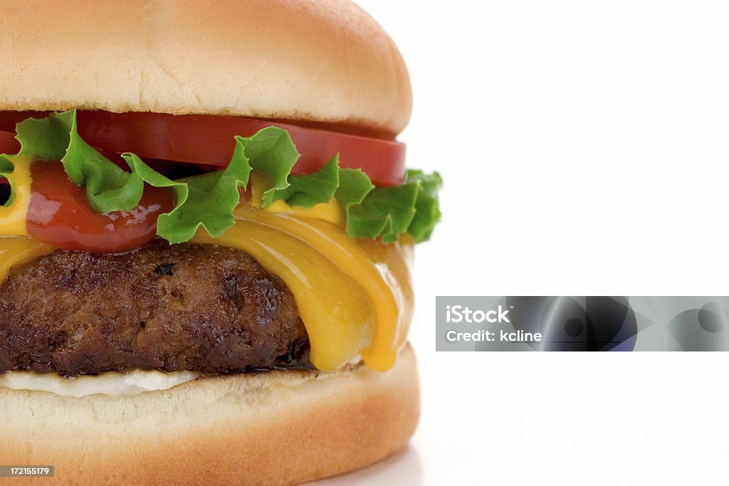 Grande Cheeseburger con grasso - Foto stock royalty-free di Hamburger