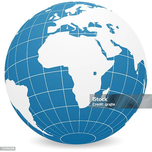 World Globe Africa Stock Photo - Download Image Now - Africa, Atlantic Ocean, Blue