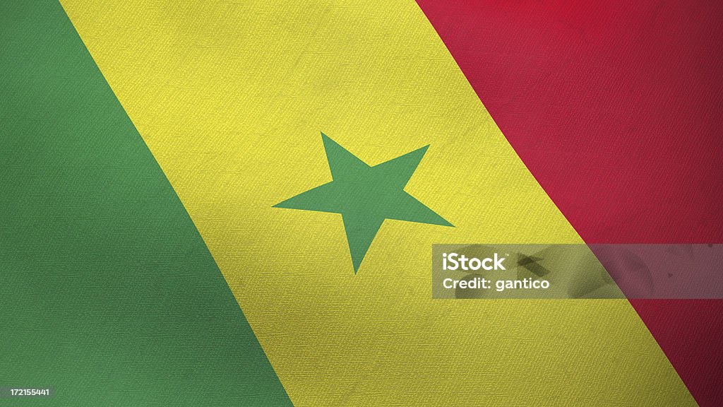 3 D bandeira do Senegal - Foto de stock de Amarelo royalty-free