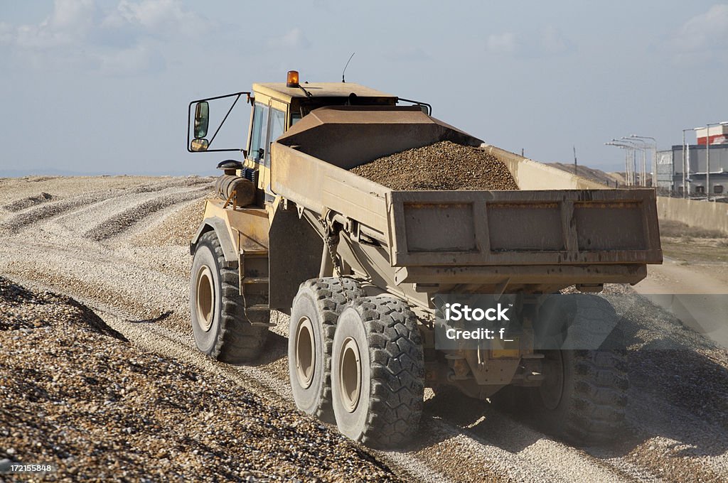 Schwere Auto in Bewegung gravel - Lizenzfrei Anhänger Stock-Foto