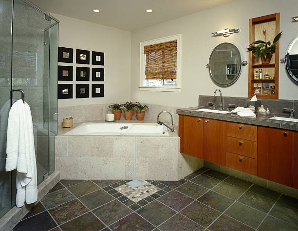 istock Contemporary Bathroom with Slate Floor 172155983