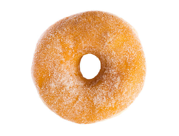 Sugar Donut Breakfast Pastry Isolated on White Background