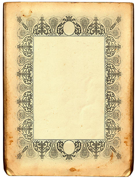 앤틱형 프페임 - scroll old parchment photograph stock illustrations