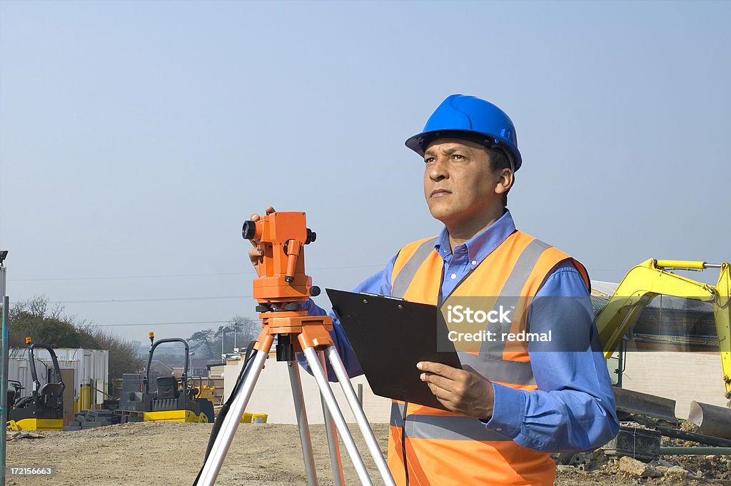 surveyor no local - Royalty-free Geodesia Foto de stock