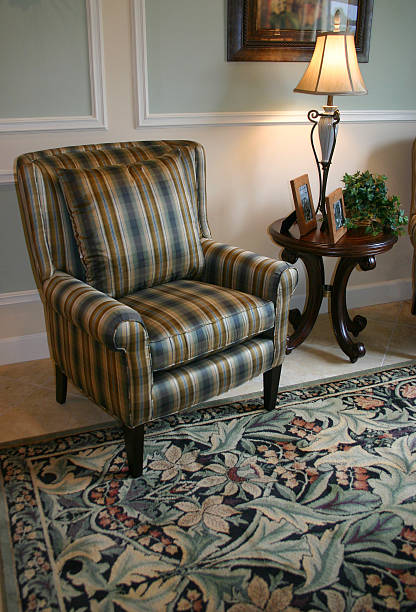 istock Plaid Chair, Flowered Carpet 172156684