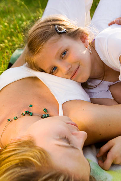 Madre e figlia, felice - foto stock