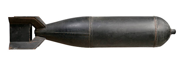 Old Bomb An old practice bomb or torpedo from the 1940's or 1950's bomb stock pictures, royalty-free photos & images