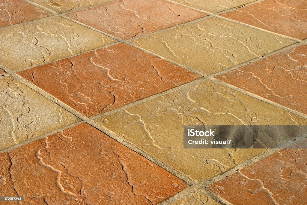Amarelo, o laranja chão de mosaico - Royalty-free Abstrato Foto de stock