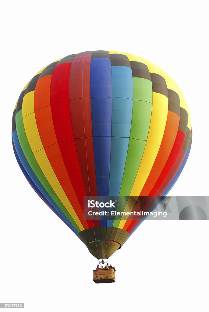 Bunten Regenbogen Heißluftballon, isoliert auf weiss - Lizenzfrei Heißluftballon Stock-Foto