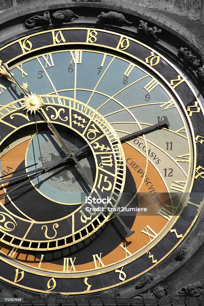 천문학 시계를 프라하, 체코 - 로열티 프리 금-금속 스톡 사진