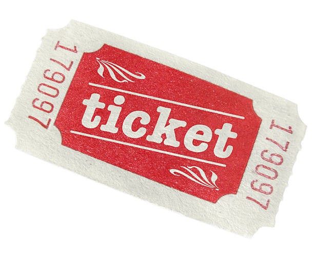vintage biglietto d'ingresso - ticket ticket stub red movie ticket foto e immagini stock