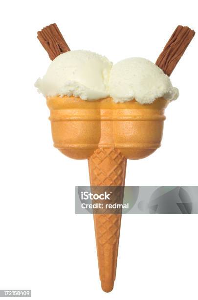 Double Chocolate Ice Stock Photo - Download Image Now - Symmetry, Ice Cream Cone, Ice Cream