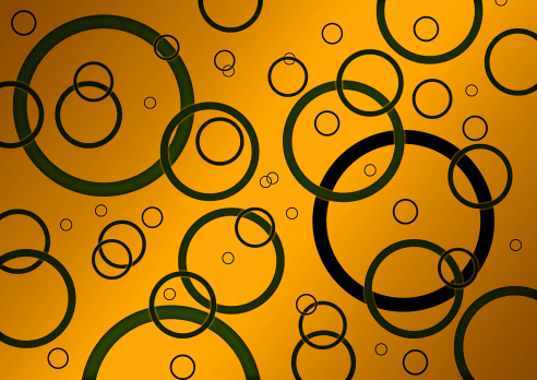 Rain of Rings With yellow Background.