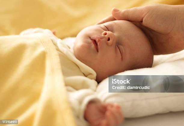 Newborn Baby Sleeping With Mothers Hand Stock Photo - Download Image Now - Baby - Human Age, Care, Child