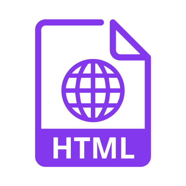 HTML File Icon. Vector File Format. File Extension Modern Flat Design HTML File Icon. Vector File Format. File Extension Modern Flat Design extensible markup language stock illustrations