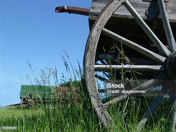 Duas Vagões - Fotografias de stock e mais imagens de Antigo - Antigo, Antiguidade, Azul