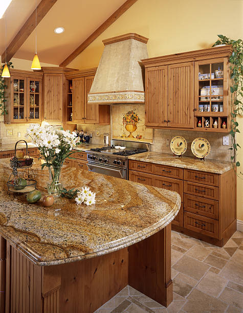 Beautiful Granite Kitchen Countertop stock photo