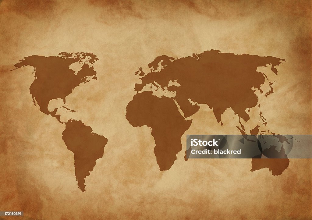Aged World Map Aged world map on grungy paper.Similar images - World Map Stock Photo