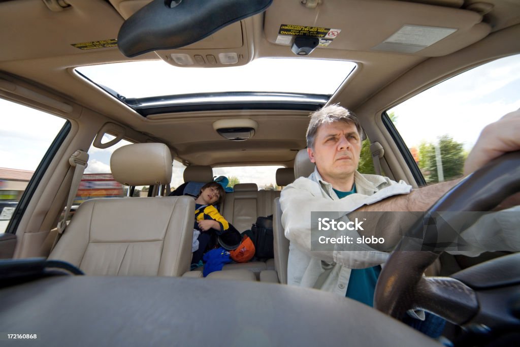 Conducción con Dad - Foto de stock de Asiento de pasajero libre de derechos