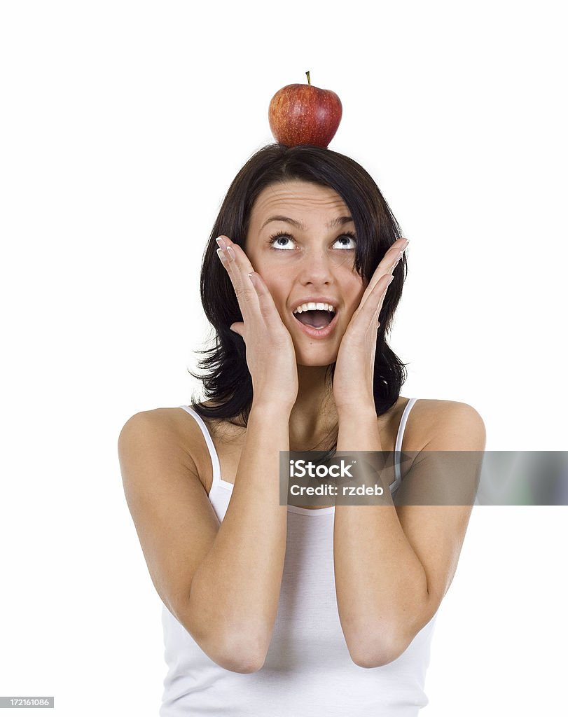 Menina sorridente e Apple - Royalty-free Adolescente Foto de stock