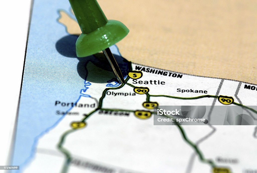 Mapa de Seattle - Foto de stock de Aeroporto Sea-Tac royalty-free