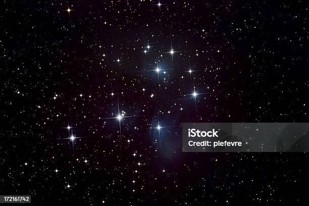 Pleiades Star Cluster And Nebula Stock Photo - Download Image Now - The Pleiades, Star - Space, Star Shape