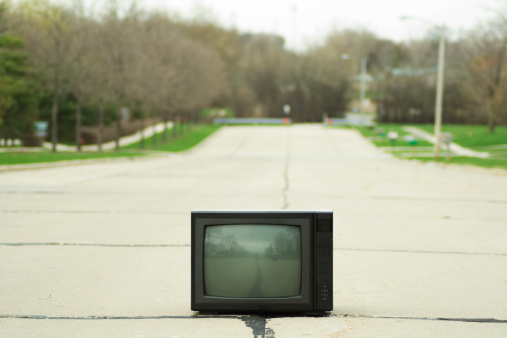 A TV in the middle of the road.More from my T.V. Series